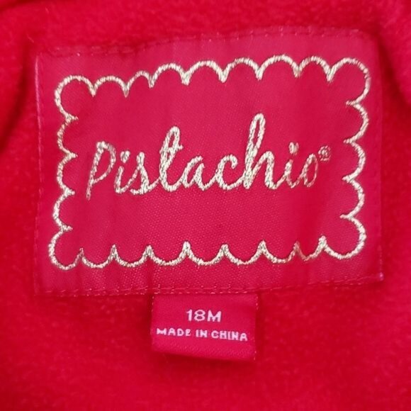 18 MONTHS Red CHEETAH TRIM PUFFER Jacket Coat Parka Winter Snow Pistachio Girls - Picture 6 of 14